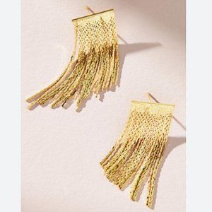 NEW~ Anthropologie Slinky Fringe Drop Earrings